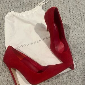 Good American Red Stiletto Heels